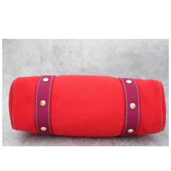 ✨Authentic Vintage LOUIS VUITTON MM Canvas Red Canvas Tote Shoulder Bag - Picture 6 of 11